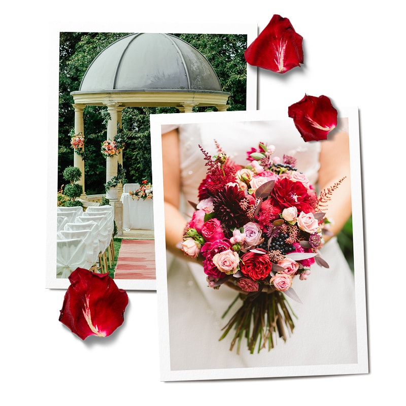 Braut mit Blumenstrauß